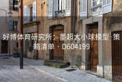 好博体育研究所：墨超大小球模型·策略清单 · D604199