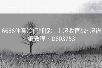 6686体育冷门捕捉：土超收官战·超详细教程 · D603753