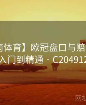 【江南体育】欧冠盘口与赔率深解：入门到精通 · C204912