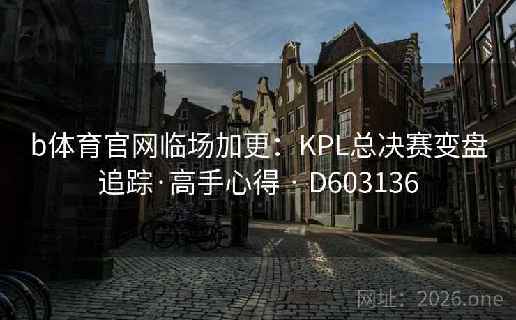 b体育官网临场加更：KPL总决赛变盘追踪·高手心得 · D603136